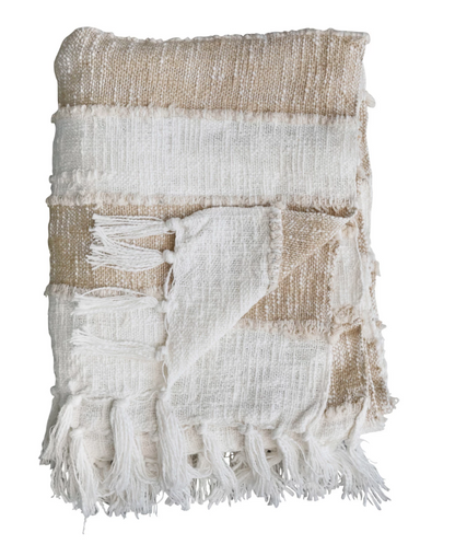 Banks Tan Striped Throw