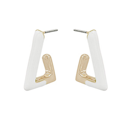 White Coated Triangle Hoops