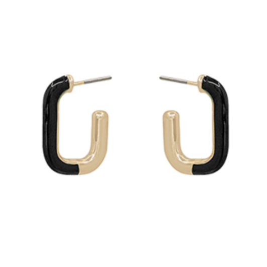 Black Coated Oval Hoops