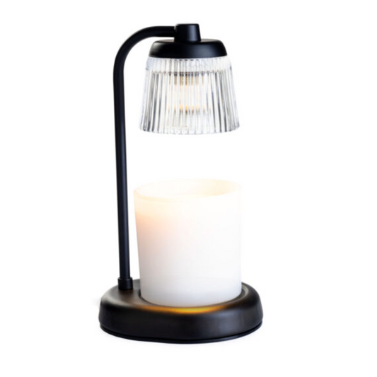 Fluted Glass Candle Warmer Lamp- Black