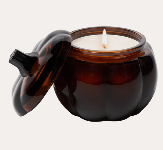 Hello Fall Pumpkin Candle- Brown