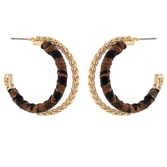 Amiee Leather Wrap Hoops