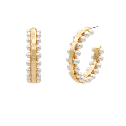 Millie Double Side Pearl Hoops