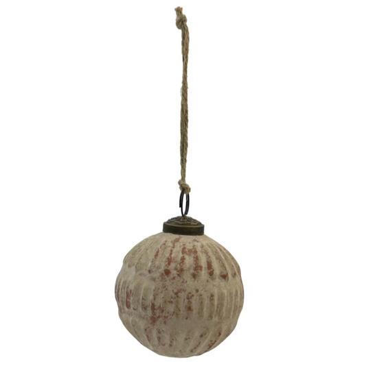 Enzo Distressed Frosted Ball Ornament