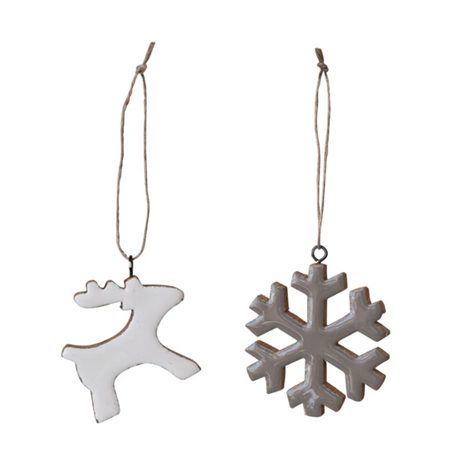 Emmy Enameled Mango Wood Ornament