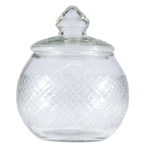 Micah Hand-Blown Glass Jar with Lid