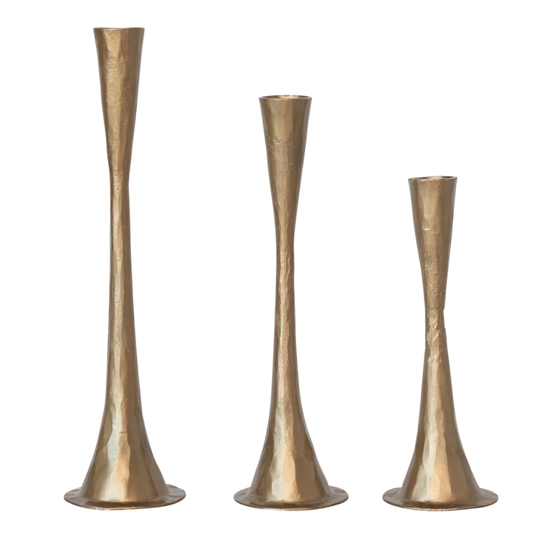 Hollis Cast Iron Brass Candle Holder