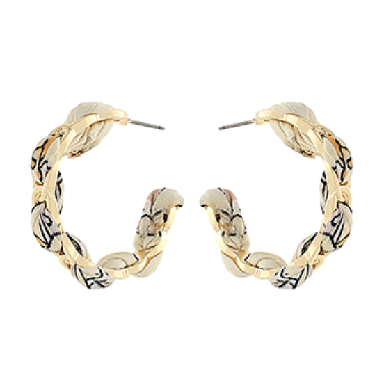 Shelly Scarf Oval Chain Hoops