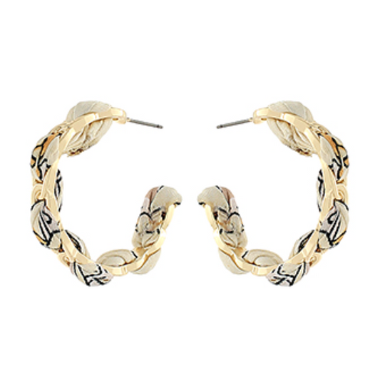 Shelly Scarf Oval Chain Hoops