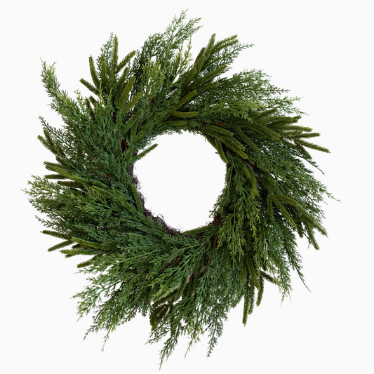 Norfolk & Cypress Mixed Real Touch Wreath