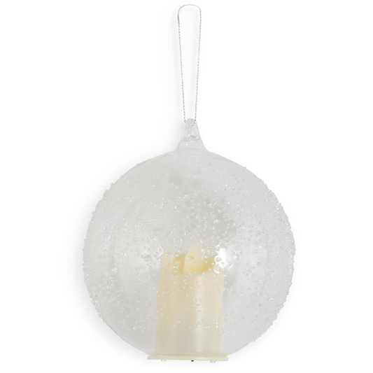 LED Textured Clear Glass Ornament