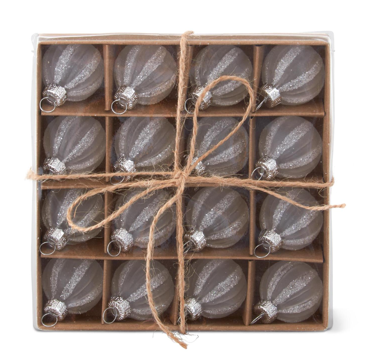 Jedi White Striped Glass Ornament