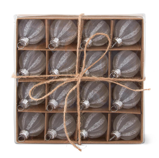 Jedi White Striped Glass Ornament