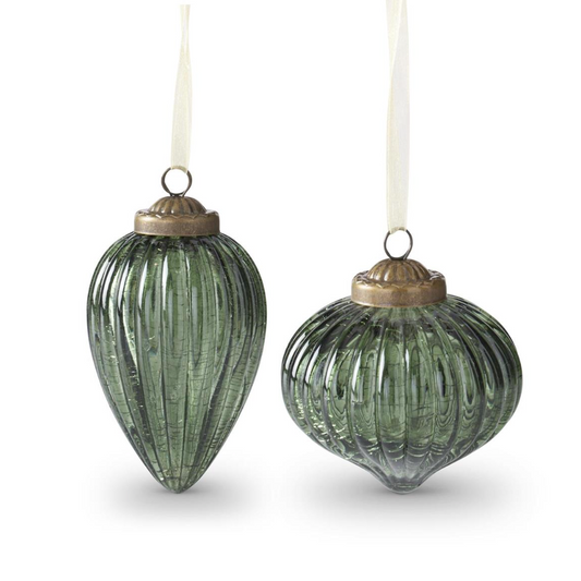 Green Crackled Glass Ornament