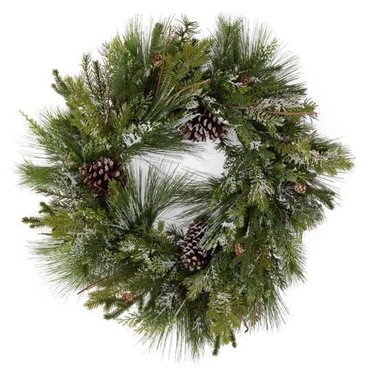 Plum Pinecone Flocked Wreath