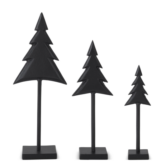 Black Metal Christmas Trees on Stand