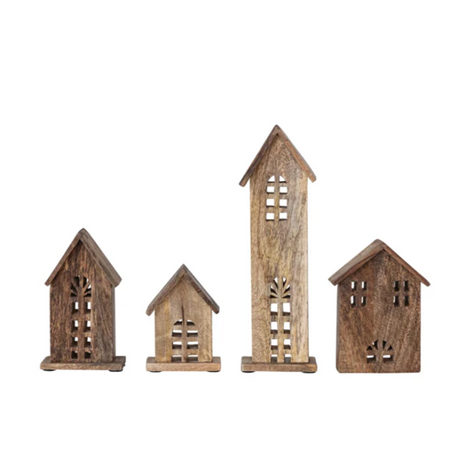 Camry Carved Mango Wood Houses