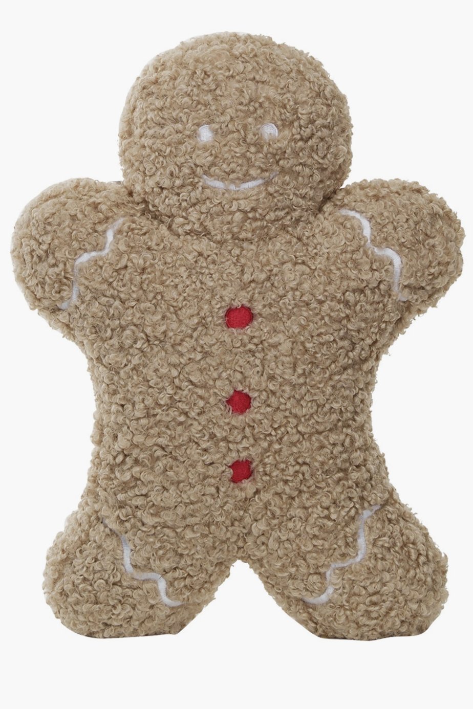 Bouclé Gingerbread Man Shaped Pillow