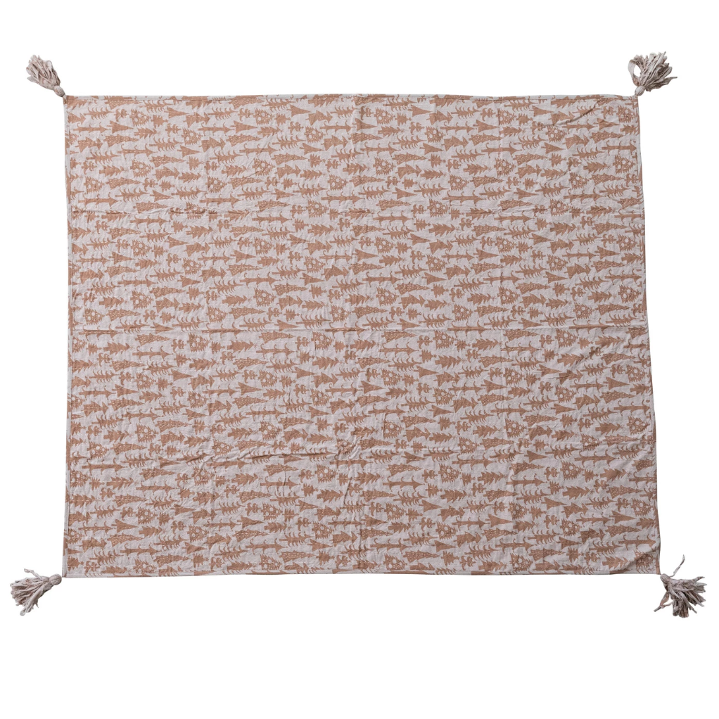 Charis Tree Embroidered Throw