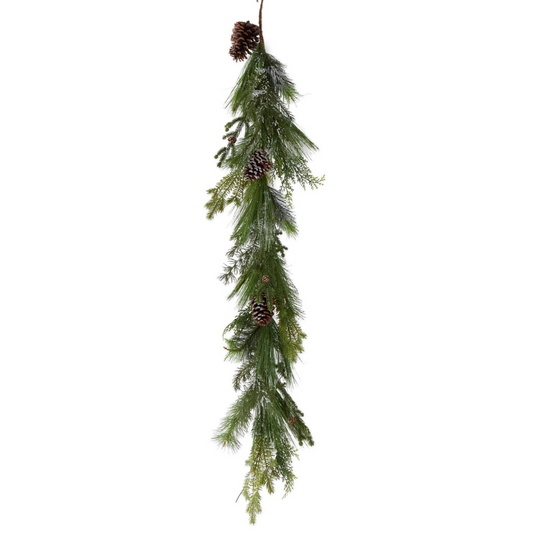 Ember Pinecone Flocked Garland