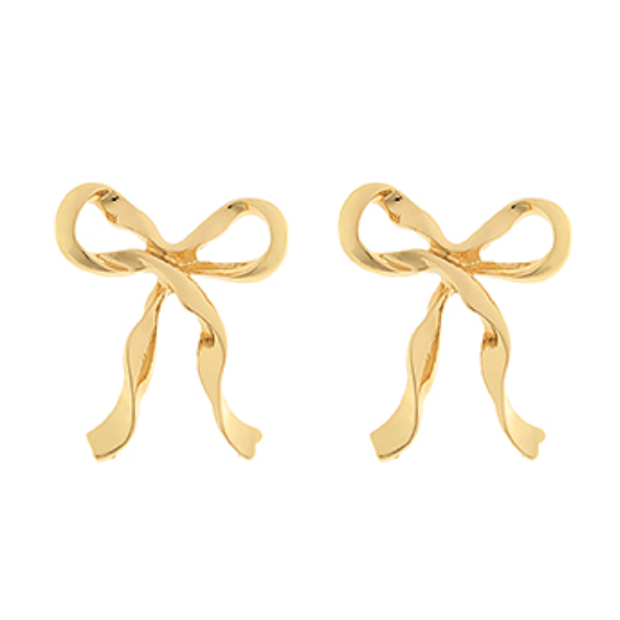 Wavy Gold Ribbon Earrings
