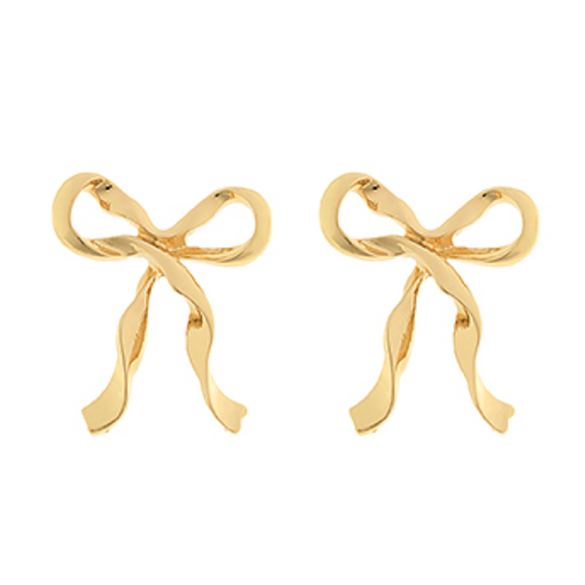 Wavy Gold Ribbon Earrings