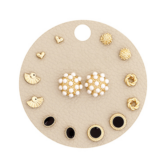 Pearl Cluster Multi Shaped Stud Set