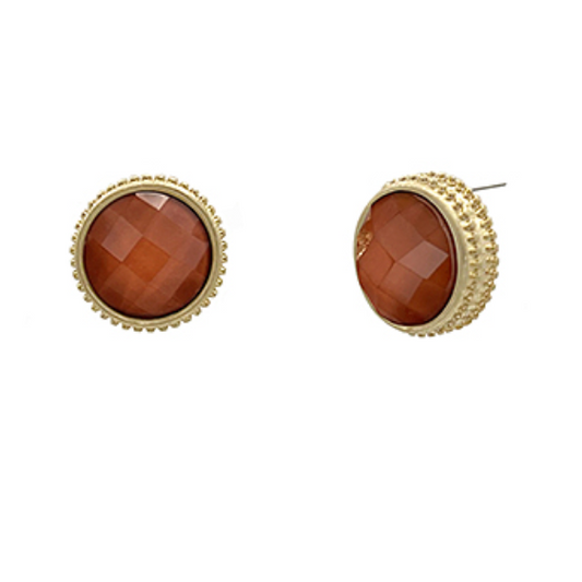 Amberlyn Round Stone Earrings