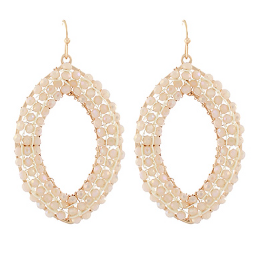 Ella Glass Bead Oval Earrings