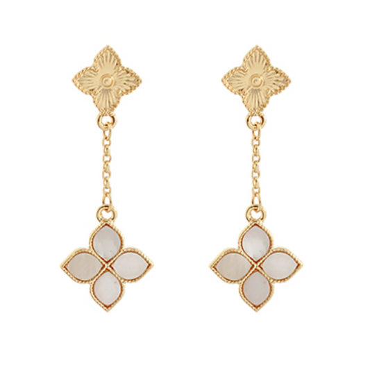 Double Clover Chain Drop Earrings