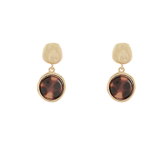Eleanor Tortoise Stone Drop Earrings