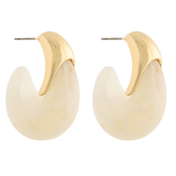 Jasmine Marble Stone Hoops