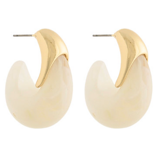 Jasmine Marble Stone Hoops