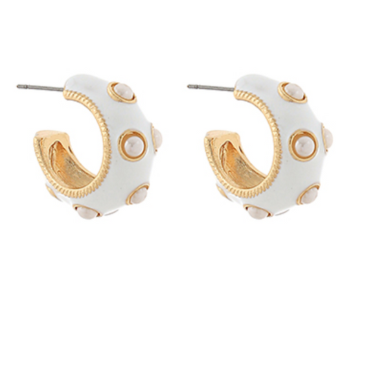 Carolynn Station Pearl Hoops