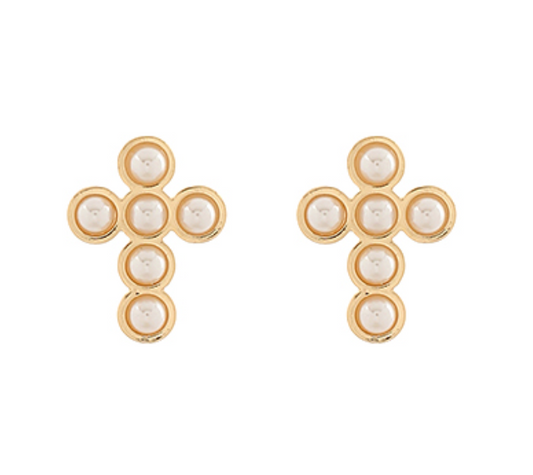 Pearl Cross Studs