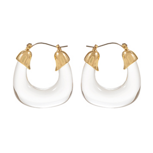 Andrea Rounded Square Clear Hoops