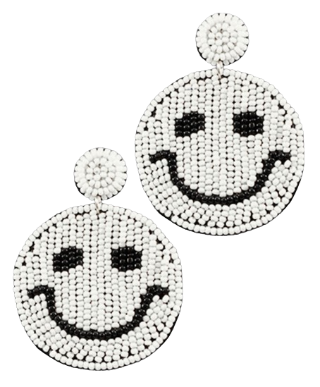 Beaded Smiley Face Earrings