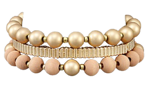 Wood Ball Bracelet Set