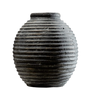 Toni Terracotta Textured Vase - Black