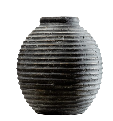 Toni Terracotta Textured Vase - Black