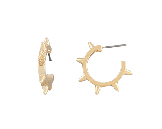 Spiked Gold Hoops