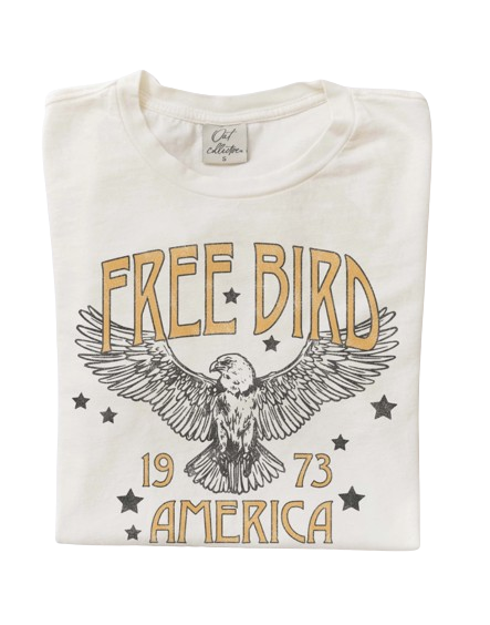 Free Bird Graphic Tee- Ivory