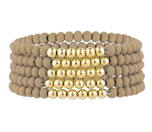 Gold & Beaded Bracelet Set