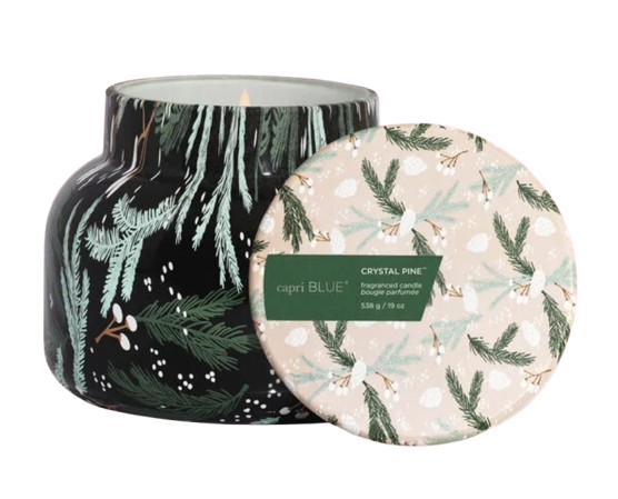 Capri Blue Holiday Crystal Pine Pattern Play Candle