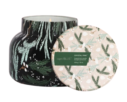 Capri Blue Holiday Crystal Pine Pattern Play Candle