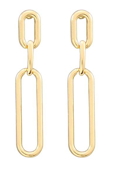 Chunky Paperclip Dangles- Gold