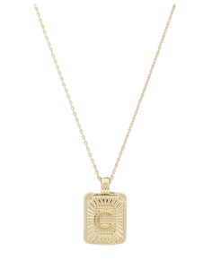 Rectangle Initial Necklace (Multiple Styles)