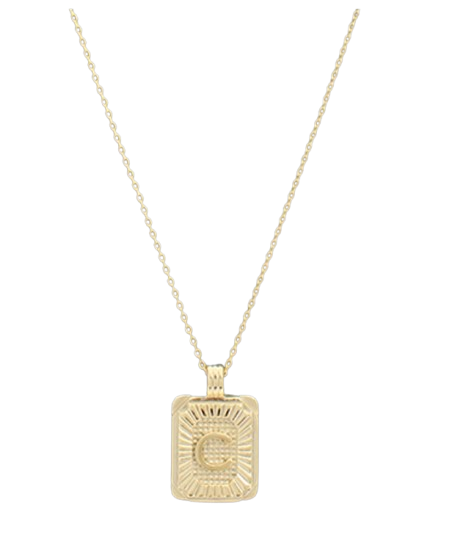 Rectangle Initial Necklace (Multiple Styles)