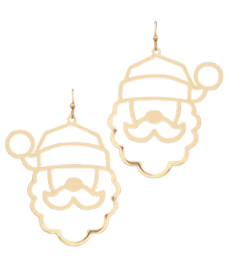 Santa Earrings in Gold