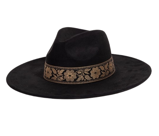 Fenix Flower Ribbon Fedora Hat